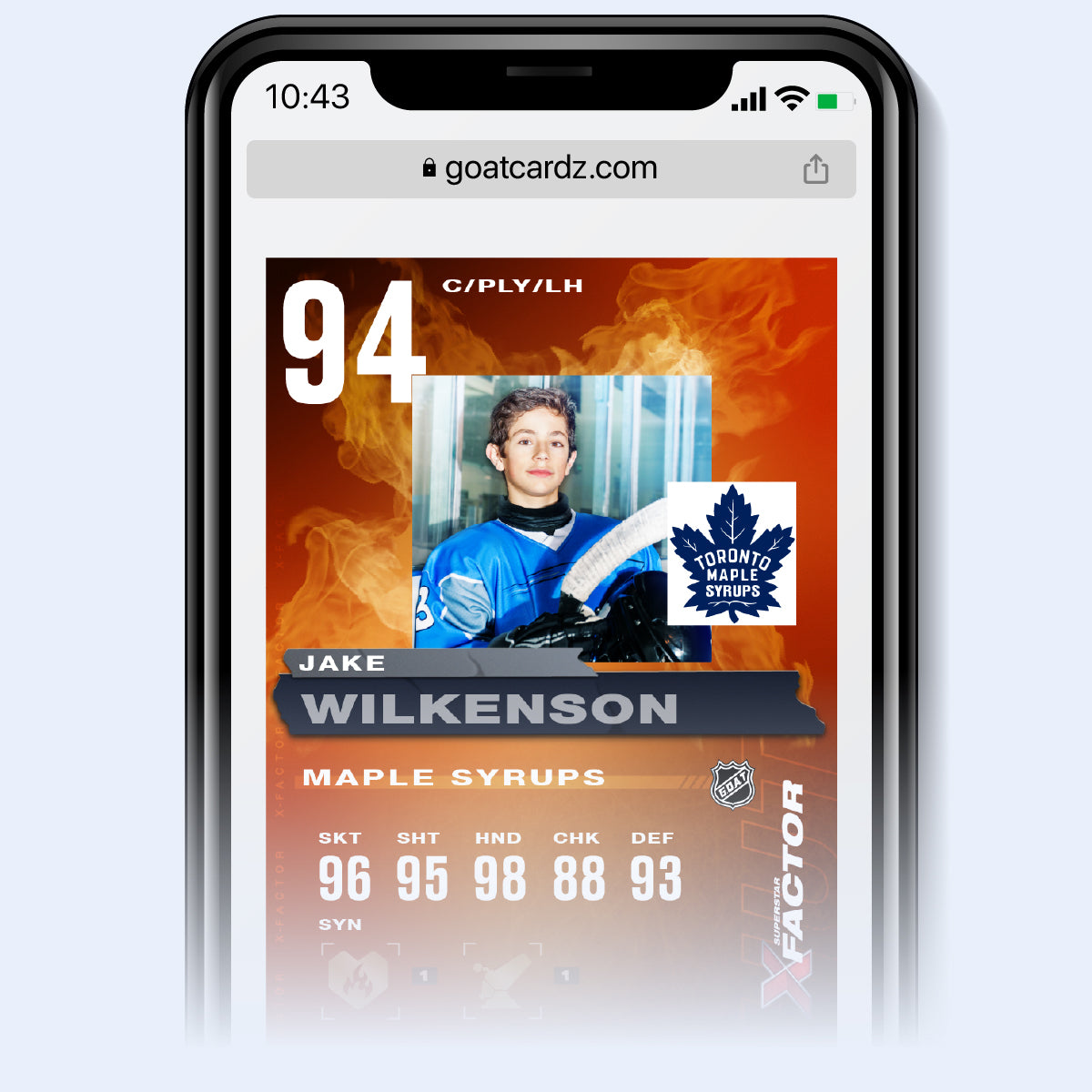 Mobile NHL HUT card builder